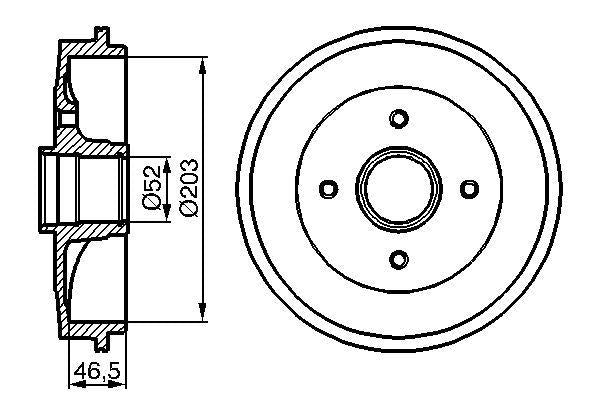 BOSCH 0986477124 - Brake Drum Set — Brake Rotors & Drums
