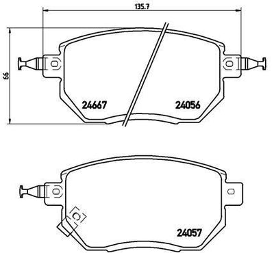 Brembo P56051 Brake Pad Front (Infiniti Fx35 03 / 08 / Fx45 03 / 08 / Fx37 08 /) — Brake Pads