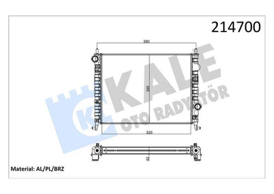 Kale 0133302AB Water Radiator Fiat Albea/Palio Strada 1.3 JTD Multijet — Radiators & Fans