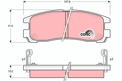 TRW GDB1023 Rear Brake Pad Pajero Pinin1,8 2.0 GDI 99-06 Galant 1.8 2.0 92-06