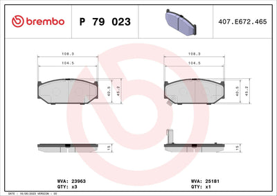 Brembo P79023 Brake Pad Front Low-Met Mitsubishi — Brake Pads