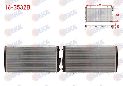 Veka 16-3532B Water Radiator Brazing Renault R21 (B48,L48) Optima 1.7 M-T 1986-1993 — Radiators & Fans