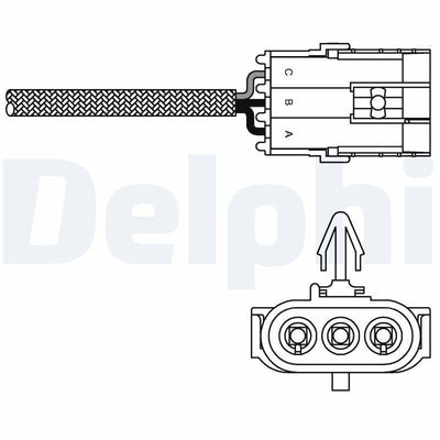 Delphi ES10970-12B1 Lambda Sensor Heated Sensor for 94 Clio & R19 255 mm Cable Compatible with Renault Cl — Oxygen & Air-Fuel