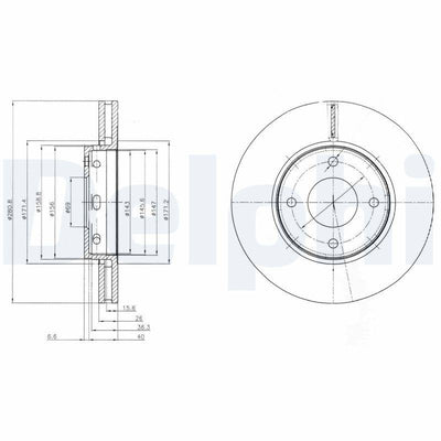 Delphi BG4127 Brake Disc Front Colt 05 1.5Czt | 1 Piece