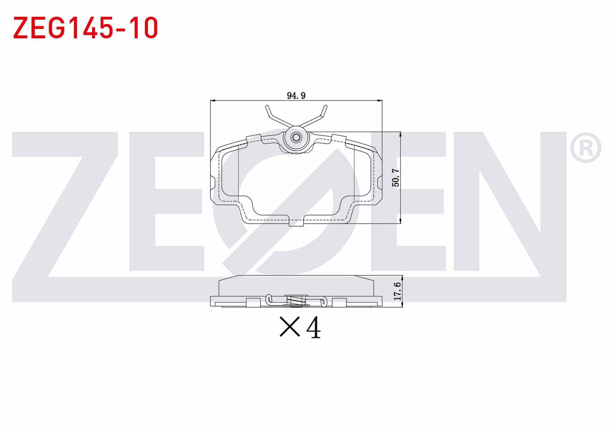 Zegen ZEG145-10 Brake Pad Front Mercedes 190 (W201) 2.0 1982-1993 / 2.5 1982-1993 / D 2.5 1982-1993 / BMW 3 Seri — Brake Pads