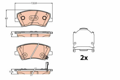 TRW GDB2203 Front Brake Pads - Premium Performance for Hyundai Elantra Owners