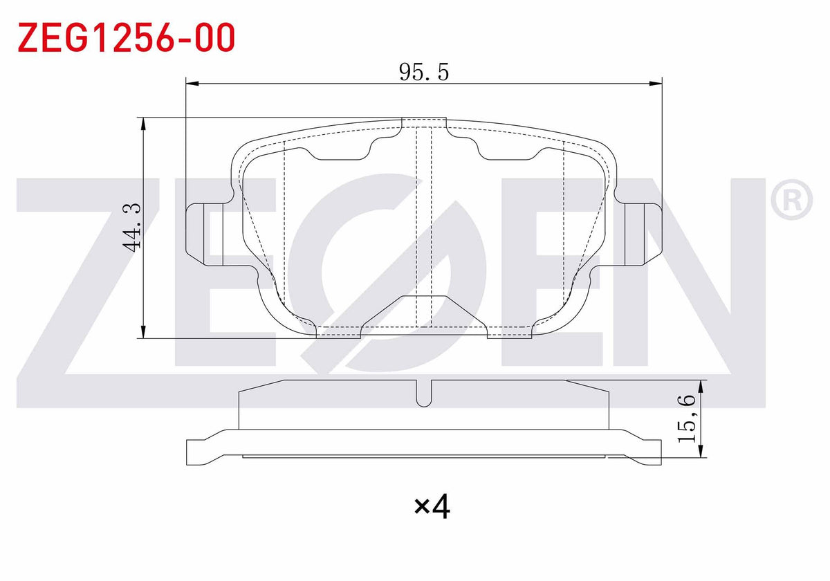 Zegen ZEG1256-00 Brake Pad Rear Mondeo IV 1.6 TI-Vct 2007-2014 / Mondeo IV 2.2 TDCi 2007-2014 / Mondeo IV 2.0 TD — Brake Pads