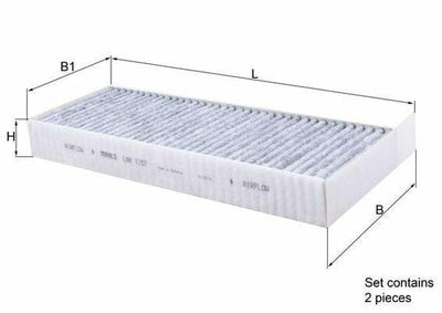 Mahle LAK1157-S Pollen Filter Active Carbon Filter for 14 Pt. 308 + Ca 10.16 x 3.82 x 1.22 inche Compat — Air & Cabin Filters