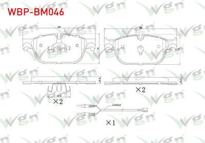 WGN WBP-BM046 Brake Pad Front BMW 3 Series (G20, G80) 17-/ 4 Series (G22 and 5 more models — Brake Pads