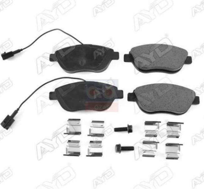 AYD 11-60041E Brake Pad Front 10-Punto.Evo-Bravo-Linea 1.3Mj-1.4i-1.6Mj 2 with Connector + Connector + Bolt