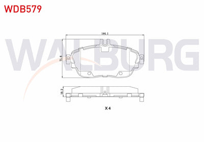 WALBURG WDB579 Brake Pad Front Mercedes A Series (W176) A 200 2012-/ A 180 2012-/ B Series (W246) B 160 2011-/ B — Brake Pads
