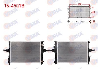 Veka 16-4501B Water Radiator Brazing Volvo S60 I 2.0 T A-T 2000-2010 — Radiators & Fans