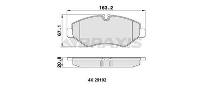 BRAXIS AA0059 Front Brake Pad Crafter-Sprinter Vito W639-W447 06- — Brake Pads