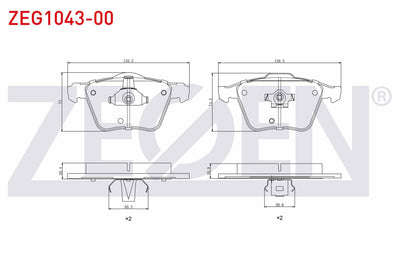 Zegen ZEG1043-00 Brake Pad Front Volvo Xc90 I 2.5 T 2002-2014 / Volvo Xc90 I 3.2i 2002-2014 — Brake Pads