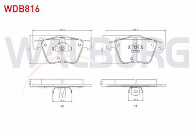 WALBURG WDB816 Brake Pad Front Volvo Xc90 I 2.5 T 2002-2014 — Brake Pads