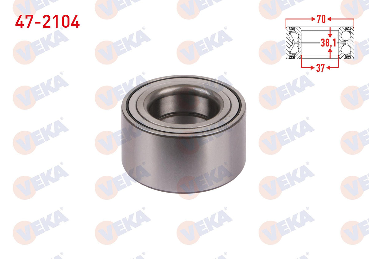 Veka 47-2104 Front Wheel Bearing Left-Right 38X70x37 Accent Era 1.4i 16V-1.5 CRDi-1.6 Cvvt 2006-2012 / Admir — Wheel Bearings