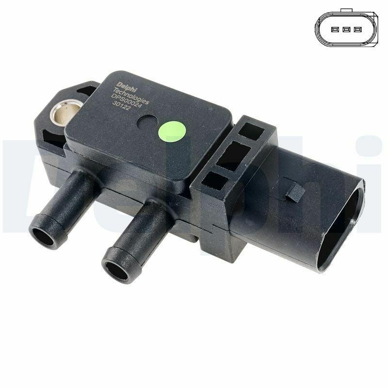 Delphi Differential Pressure Sensor DPS00024-12B1 - Compatible with VW, Audi, Seat — Vehicle Sensors & Switches