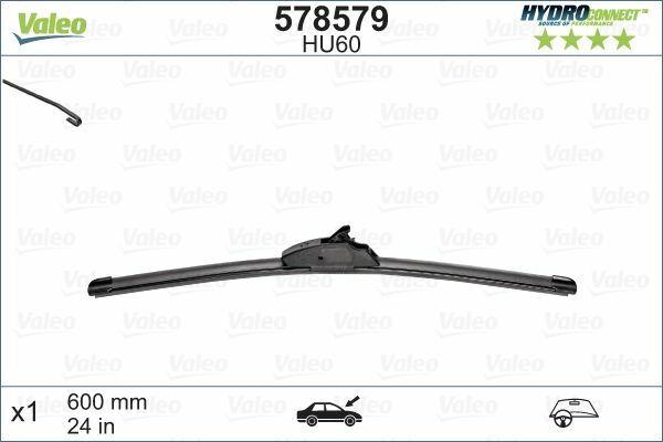 VALEO 578579 Wiper Blade - Classic Multi-Clip Design for Left-Hand Drive Vehicles — Wipers