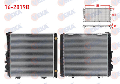 Veka 16-2819B Water Radiator Brazing Mercedes S Series (W126) 260 Se A-T Ac + /-1981-1991 — Radiators & Fans