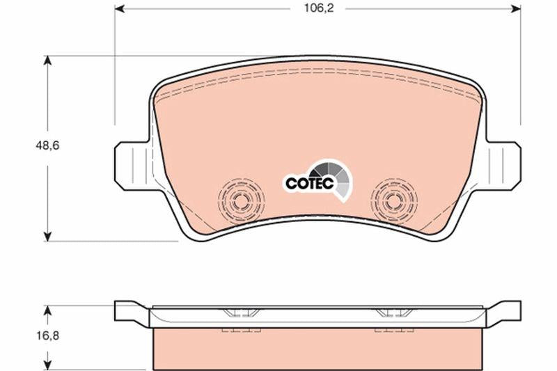 TRW GDB1685 Brake Pad Rear Ford S-Max/Galaxy III/Kuga/Mondeo, LR Freelander II/Evoque — Brake Pads