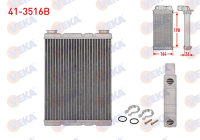 Veka 41-3516B Heater Core Brazing Renault Fluence 1.5 dCi 2012 — Heater & Blower
