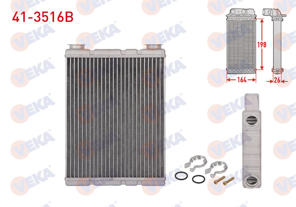 Veka 41-3516B Heater Core Brazing Renault Fluence 1.5 dCi 2012 — Heater & Blower