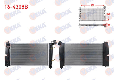 Veka 16-4308B Water Radiator Brazing Toyota Corolla 1.4 Vvt-I Zz 121 Body A-T 2002-2007 — Radiators & Fans