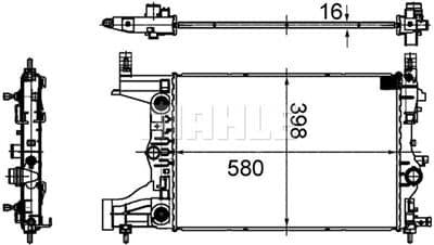 Behr Mahle CR945000S Opel Astra J 1.6 B. M. Water Radiator, Chevrolet Cruze 1.6 M. Gear — Radiators & Fans