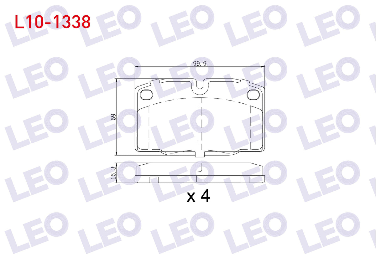 LEO L10-1338 Brake Pad Front Opel Vectra A 1.4 1988-1995 / Vectra A 1.6 1988-1995 / Vectra A 1.8 1988-1995 / Corsa A 1.2 1983-1993 / Corsa A 1.4 1983-1993 / Vectra A 1.7 D 1988-1995 / Tigra A