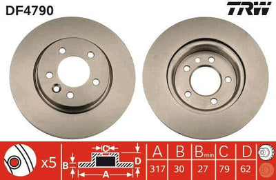 TRW DF4790 Disc Front Land Rover Discovery III-IV Range Rover Sport 2.7 4.0 4.4 2004-2016