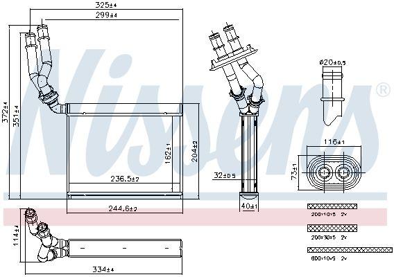 Nissens 707299 Heater Core VW Touareg / Porsche 2011- — Heater & Blower