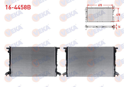 Veka 16-4458B Water Radiator Brazing Audi A4 (8W2,B9) 1.4 TFSI M-T 2015 — Radiators & Fans