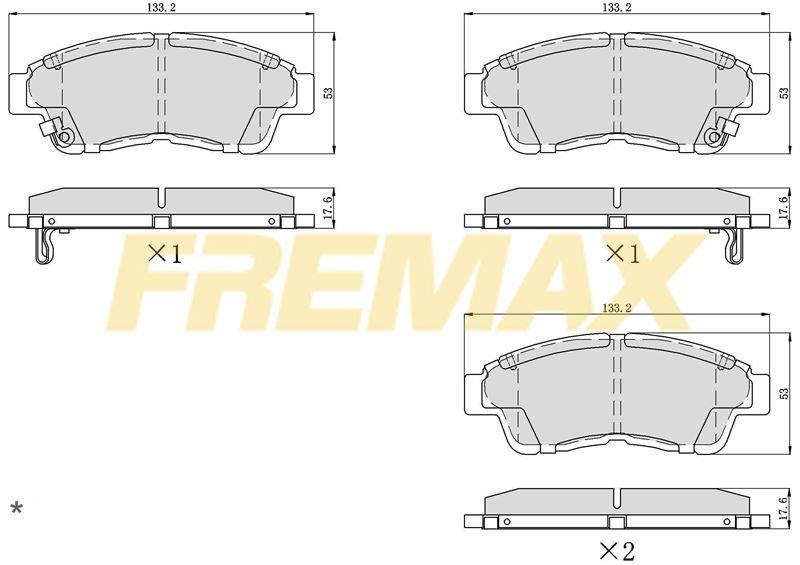 Fremax FBP-1595 Front Brake Pad (Corbon Formula) Toyota Corolla Ae100-101-111 Enj 95-00-Corona-Carina 95-98 — Brake Pads