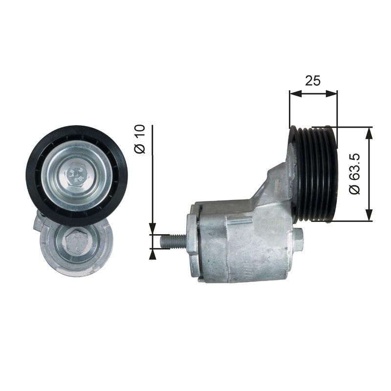 Gates T38414 V-Belt Tensioner Pulley Chery — Pulleys & Tensioners
