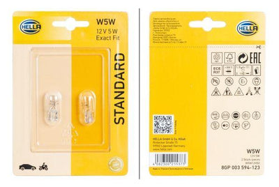 Hella 8GP003594-123 Bulb Turn Signal Lamp Standard 12V Halojen Front Ve Arkadan 2-Piece Universal — Tail, Signal & Reflectors
