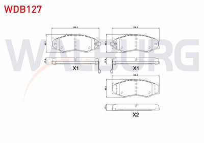 WALBURG WDB127 Brake Pad Front with Wear Indicator Nissan Navara (D22) 2.5 dCi 1997-2004 / Pick Up (D21) 2.5 D 1 — Brake Pads