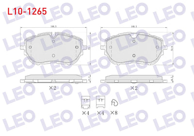 LEO L10-1265 Brake Pad Front with Wear Indicator Peugeot 308 II 1.6 HDi 2014-/ Ds 4 II 1.6 2021-/ Opel Astra L 1 — Brake Pads