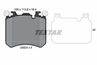 Textar 2452401 BMW X5 E70 X5 F15 X6 E71 X6 F16 Front Brake Pad