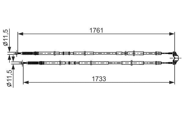 Bosch 1987482857 El Brake Cable Center 04-Astra.H — Brake Cables & Hardware