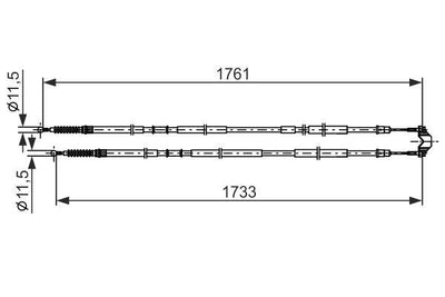 Bosch 1987482857 El Brake Cable Center 04-Astra.H — Brake Cables & Hardware