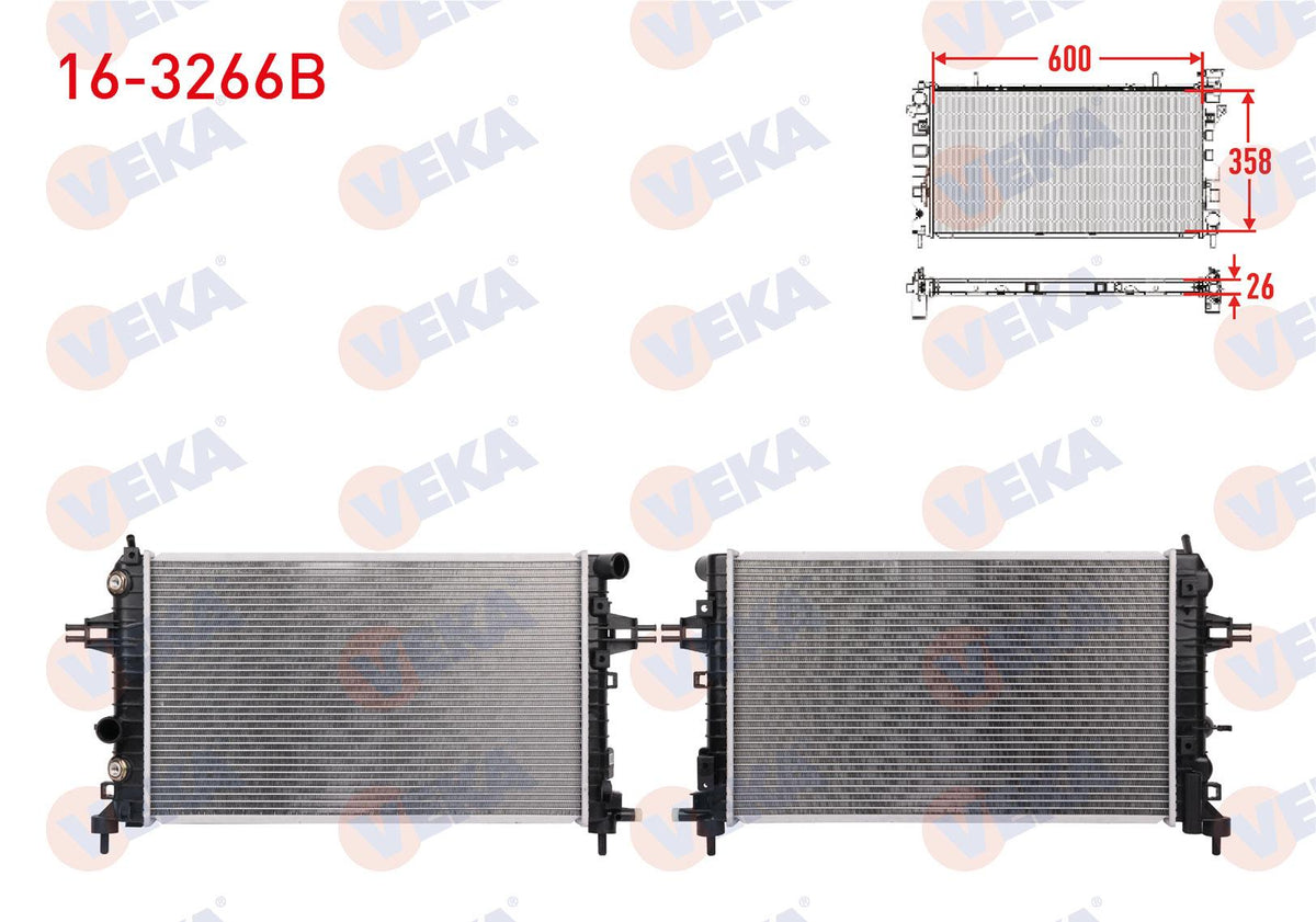 Veka 16-3266B Su Radiator Brazing Opel Astra H 1.6i A-T 2004-2010