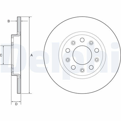 Delphi BG4960C Rear Brake Disc Jeep Cherokee (Kl) 2.0 Crd 14-
