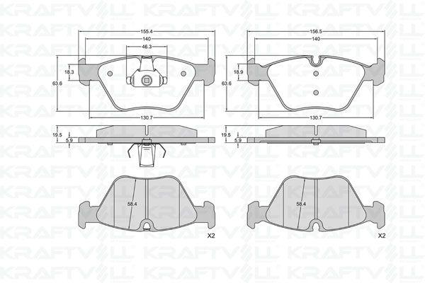 Kraftvoll 07010397 Brake Pad Front BMW E36-M3 E46 2.5-3.0 M3 E34 E32 E83 Z4 — Brake Pads