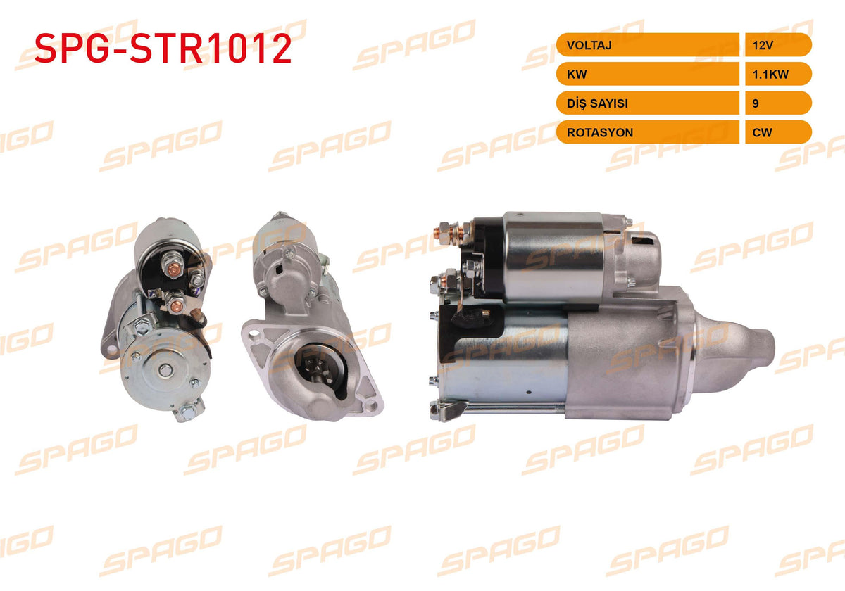 SPAGO SPG-STR1012 Starter Motor 12V 1.1Kw 9 Outer Cw (Str3063) Astra H J-Insignia-Zafira-Meriva / Cruze — Starting & Charging