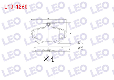 LEO L10-1260 Brake Pad Front Volvo S40 I 1.6i 16V 1995-2003 / 1.8i 16V 1995-2003 / 1.9 TD 1995-2003 / Mitsubishi — Brake Pads