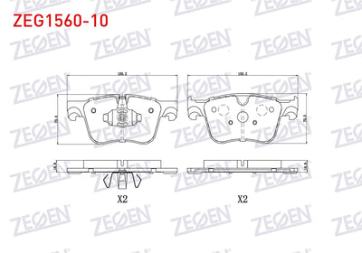 Zegen ZEG1560-10 Brake Pad Front Peugeot 3008 16-/ 508 II 18-/ 5008 II 16-/ Partner 18-/ Rifter 19-/ Toyota Proa — Brake Pads