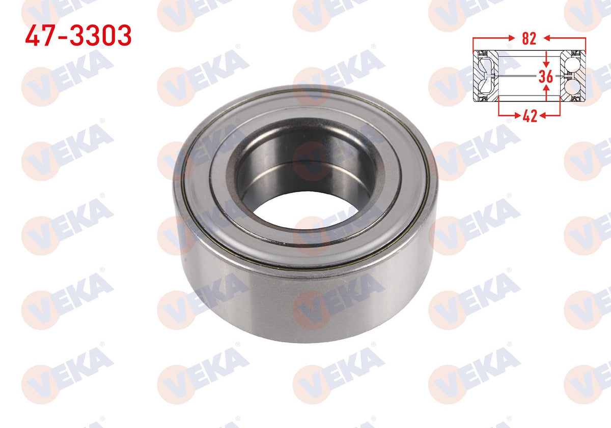 Veka 47-3303 Front Wheel Bearing Left-Right ABS Okuyuculu 42X82x36 Partner 2008-/ 207 2006-2012 / 208 2012-/ — Wheel Bearings