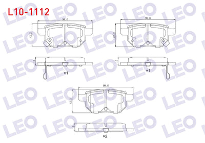 LEO L10-1112 Brake Pad Rear Toyota Corolla (E15_) 1.6 Vvt-I 2007-2012 / Auris (Zre15) 1.6 Vvt-I 2007-2012 / Yari — Brake Pads