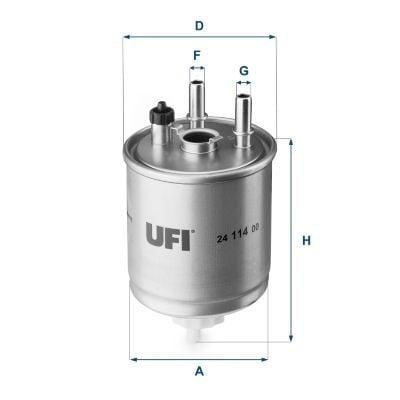 UFI Diesel Filter 24.114.00 - Compatible with Kangoo & Latitude 1.5 dCi — Fuel Delivery