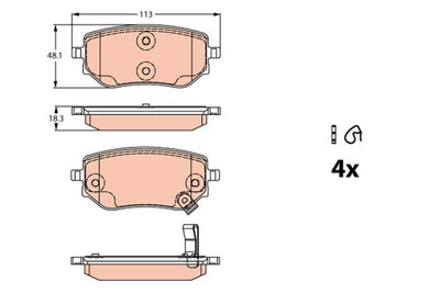 TRW GDB2270 Brake Pad Rear X-Series X 220 D X 250 D X Class — Brake Pads